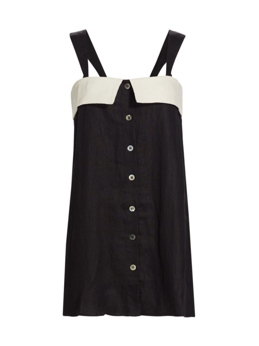 Paloma Linen Button-Front Minidress | Saks Fifth Avenue