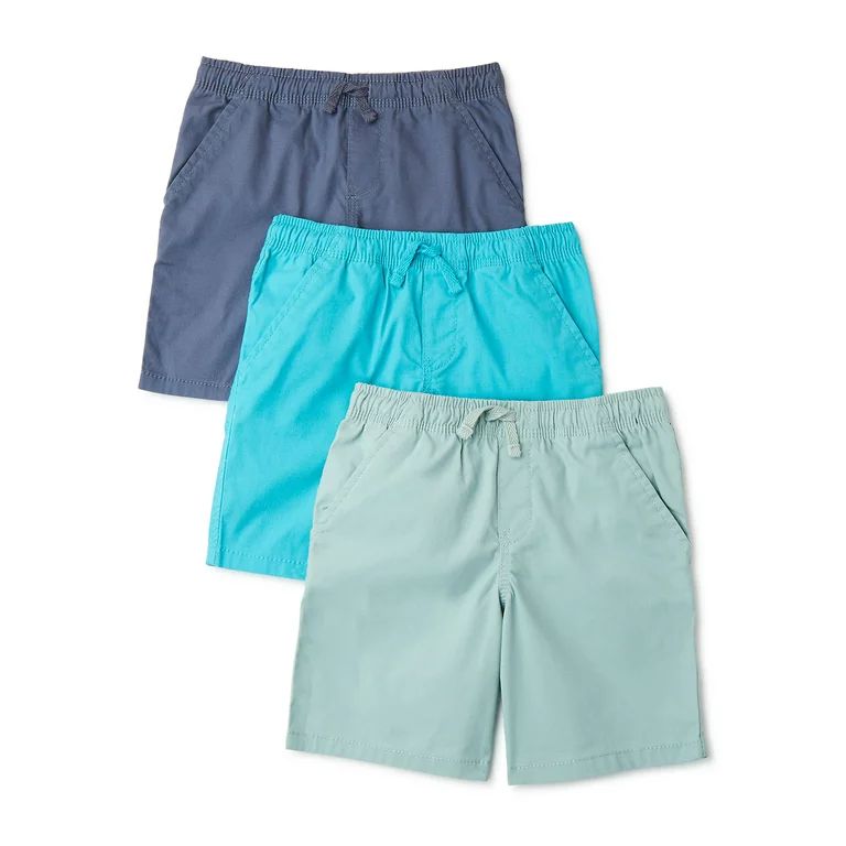 Wonder Nation Boys' Pull on Shorts, 3-Pack, Sizes 4-18 & Husky - Walmart.com | Walmart (US)
