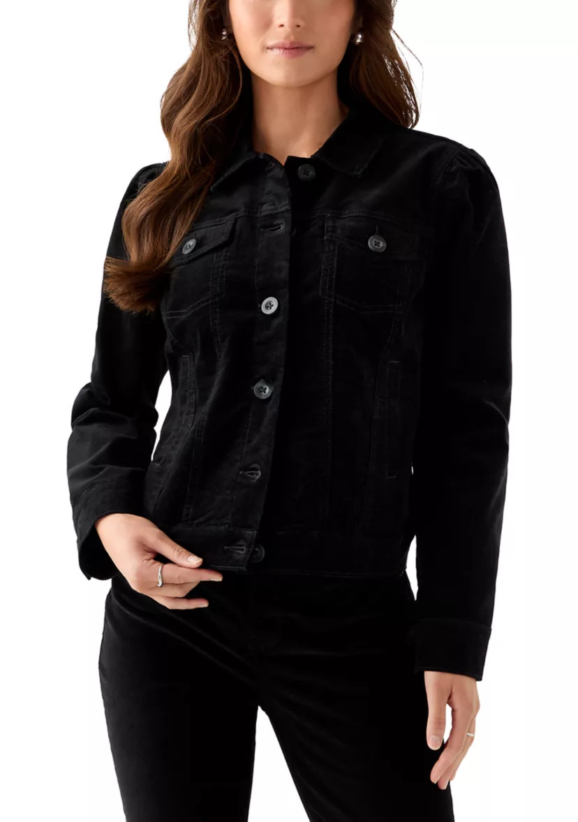 Petite Puff Sleeve Corduroy Jacket | Belk