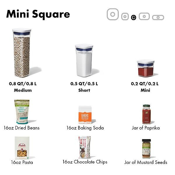 OXO 0.2 qt. Mini Square POP Container | The Container Store
