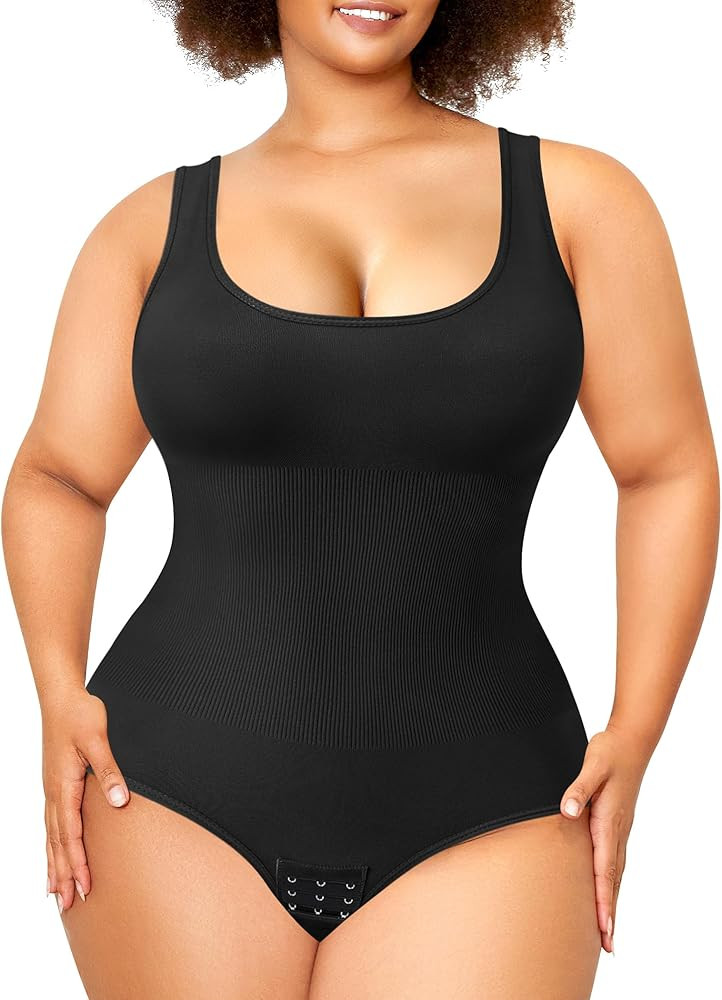 Nebility Plus Size Bodysuit Shapewear Tummy Control Body Shaper for Women Seamless Body Suit Slee... | Amazon (US)