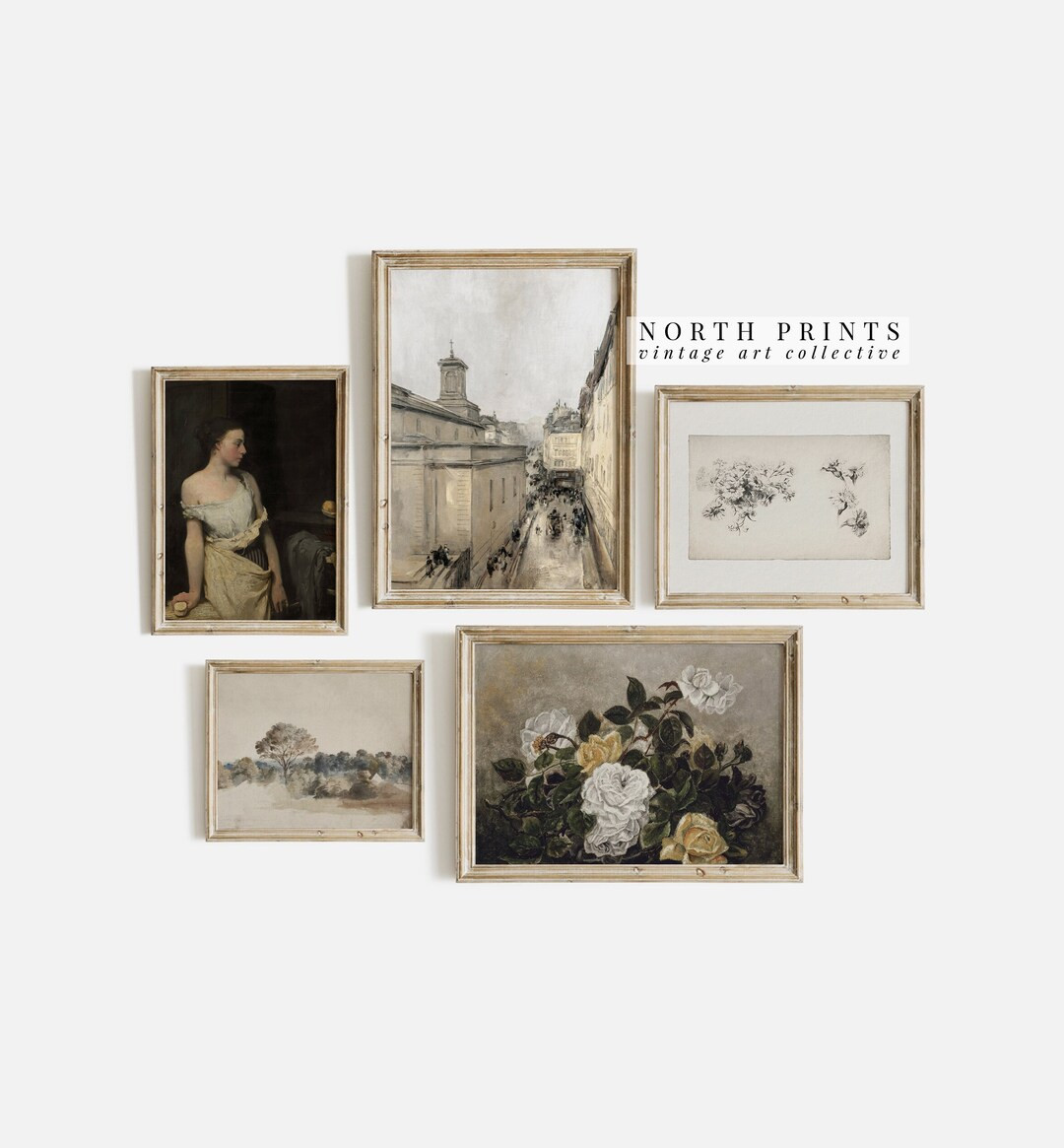 Vintage French Farmhouse Gallery Wall Art Prints | Antique Paintings Sketches Digital PRINTABLE |... | Etsy (US)