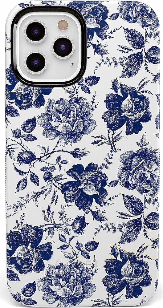 Casely iPhone 12 Pro Max Phone Case | Rose to Fame | Blue & White Rose Case | Compatible Only wit... | Amazon (US)