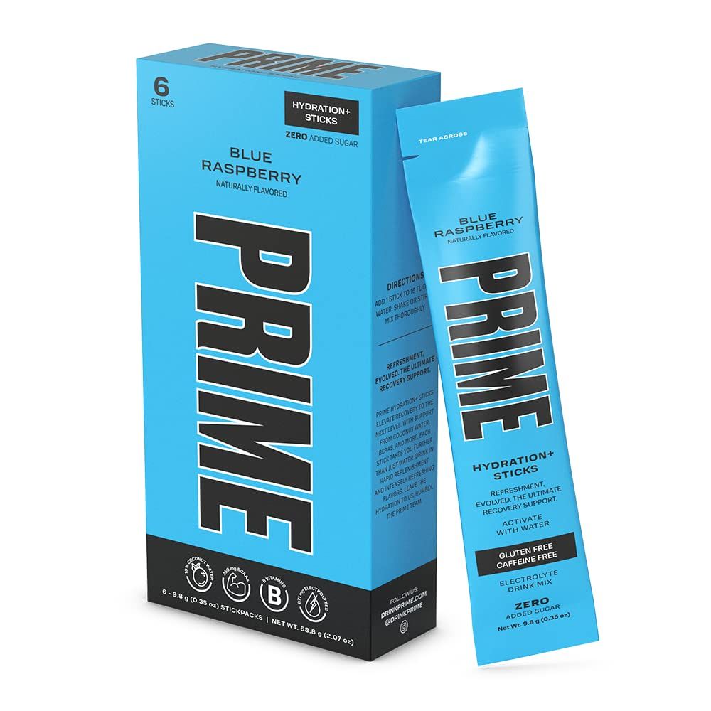 PRIME HYDRATION+ Sticks Blue Raspberry | Hydration Powder Single Serve Sticks | Electrolyte Powde... | Amazon (US)