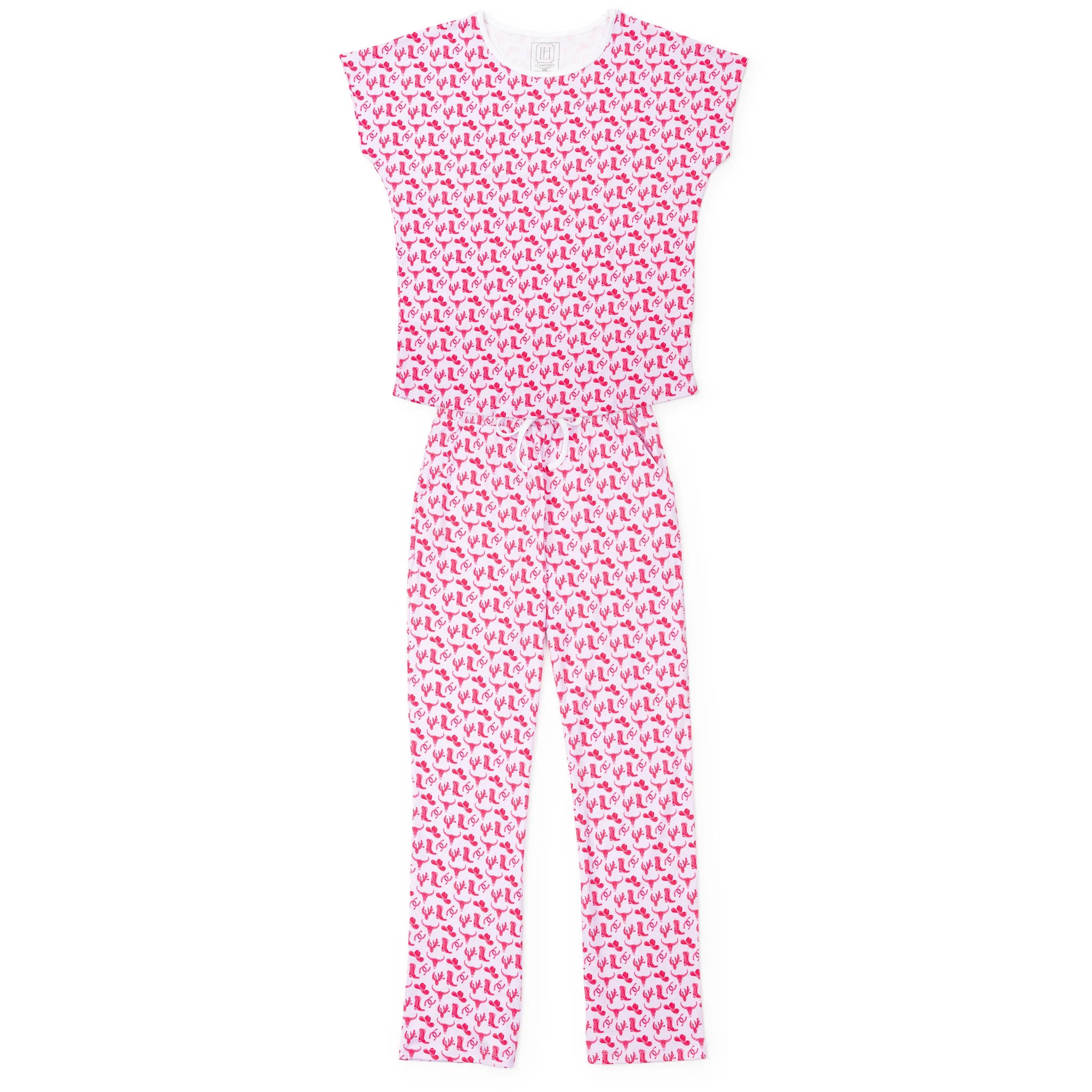 Marcia Women's Pajama Pant Set - Wild West Pink | Lila and Hayes