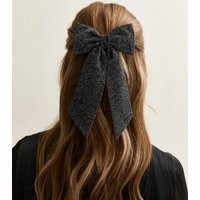 Black Sparkle Bow Barette Clip New Look | New Look (UK)