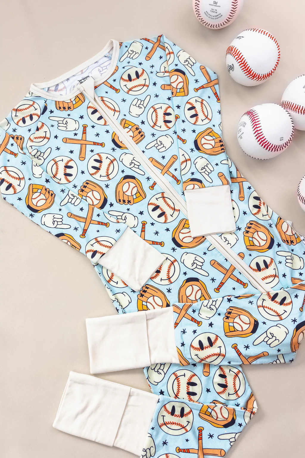 BASEBALL SMILEY DREAM ROMPER | Dream Big Little Co.