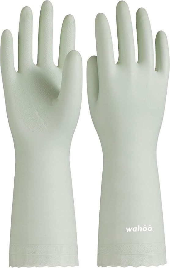 LANON wahoo Skin-Friendly Cleaning Gloves, Dishwashing Kitchen Gloves with Cotton Flocked Liner, ... | Amazon (US)