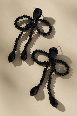 Beaded Crystal Bow Drop Earrings | Anthropologie (US)