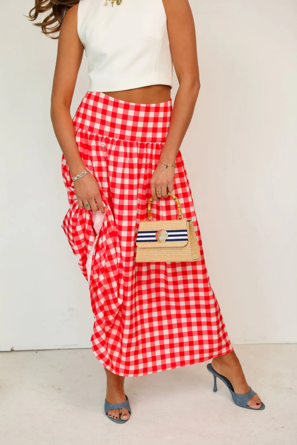 Coco Maxi Skirt - Red Check | cocolillys
