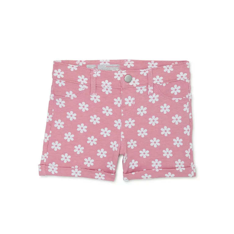 Wonder Nation Girl's Print French Terry Shorts, Sizes 4-18 Plus | Walmart (US)