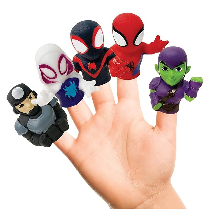 Ginsey Spidey and His Amazing Friends 5 Piece Finger Puppet Set - Bath Toys, Party Favors, 1.0 Co... | Amazon (US)