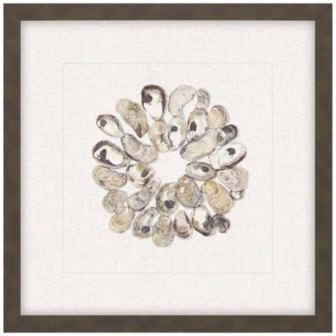 Oyster Shell II 22" Square Shadow Box Framed Wall | Lamps Plus
