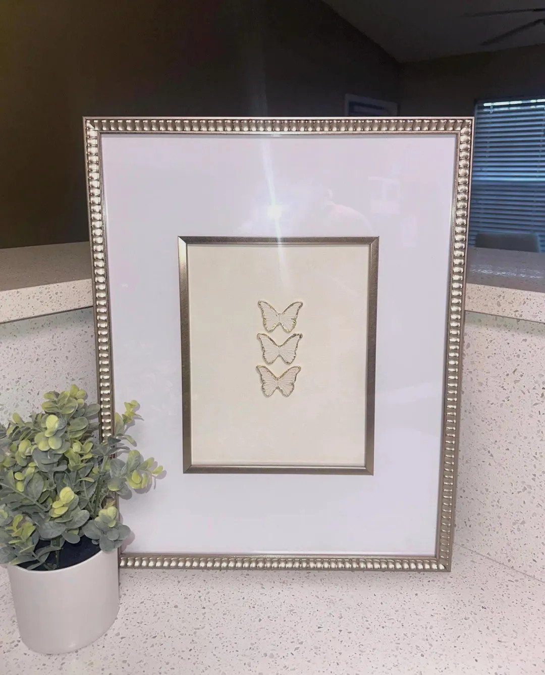 Intaglio Butterfly Wall Art in 14 X 18 Metallic Gold Matted Frame - Etsy | Etsy (US)