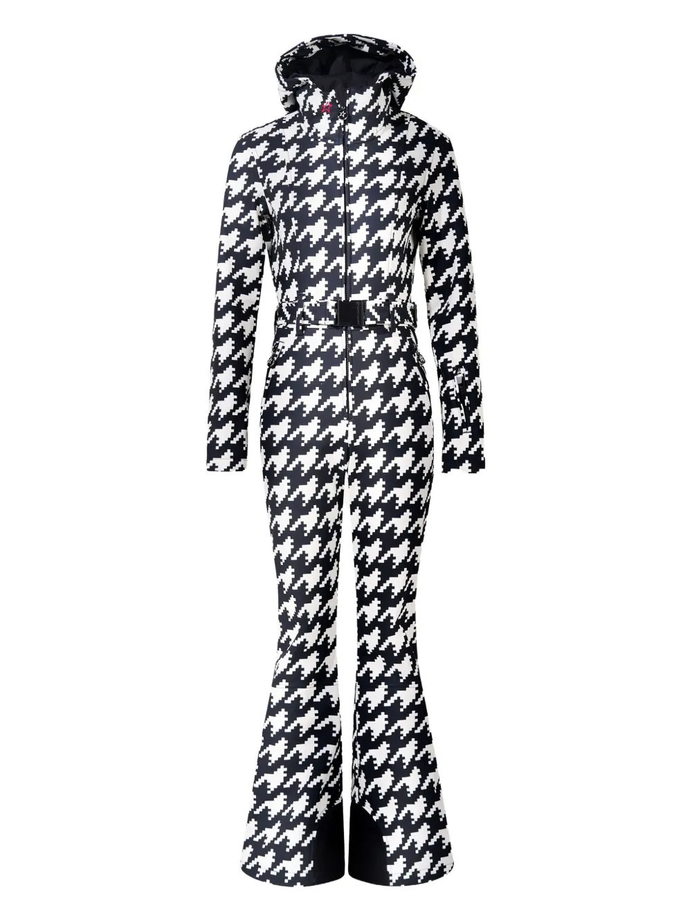 Perfect Moment houndstooth hooded ski suit - Black | Farfetch Global