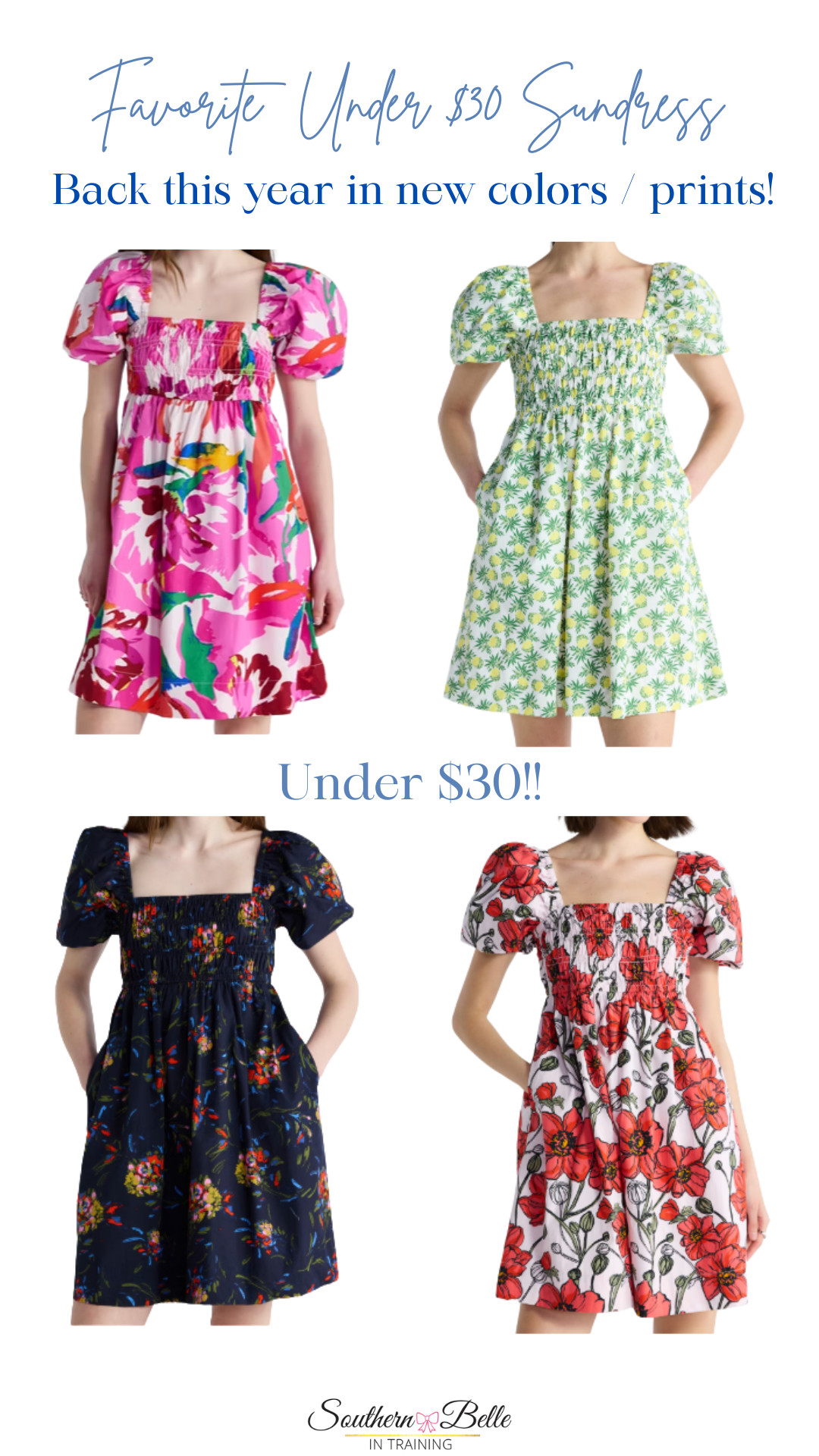 Sundress Under $30! Back this year in new colors and prints. Fits TTS!  

 #LTKSeasonal