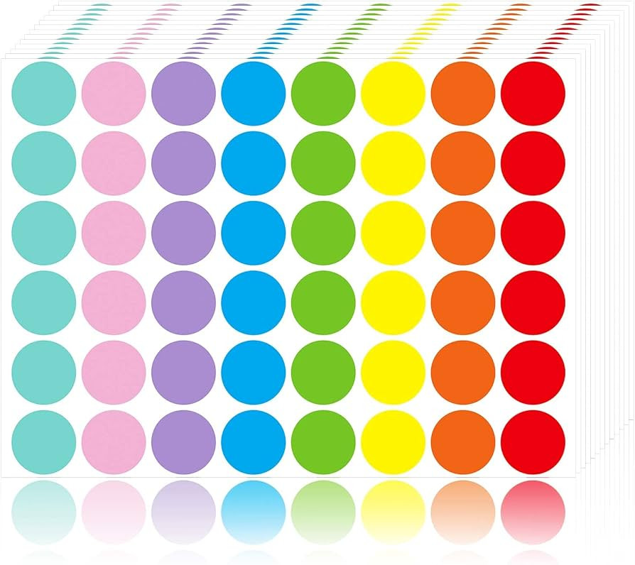 STARLIBOO Dot Stickers,1440 PCS Color Code Label, 1inch Garage Sale Stickers, Price Tags Stickers... | Amazon (US)