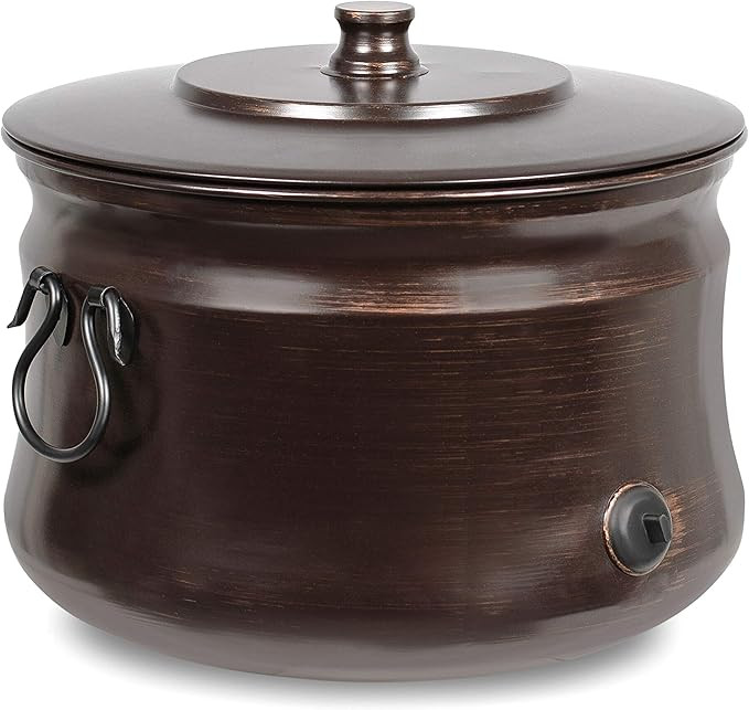 Amazon.com: BIRDROCK HOME Decorative Water Hose Holder Pot with Lid - Distressed Bronze Exterior ... | Amazon (US)