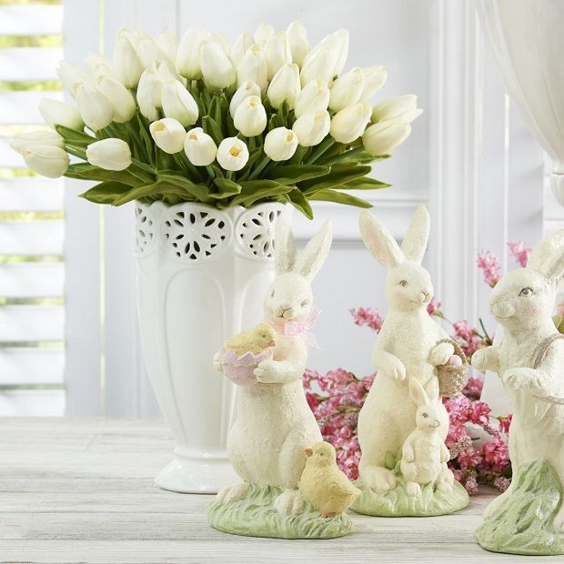 REAL TOUCH WHITE TULIP BOUQUET OF 10 STEMS | Antique Farm House