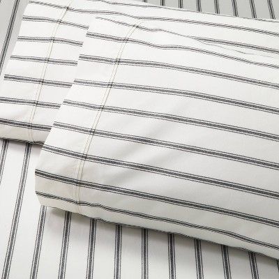 2pk Cotton Percale Tick Stripe Pillowcase Set - Hearth & Hand™ with Magnolia | Target