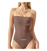 QINSEN Women's Tube Top Double Lined Strapless Bandeau Top Summer Slim Fit Going Out Tank Tops | Amazon (US)