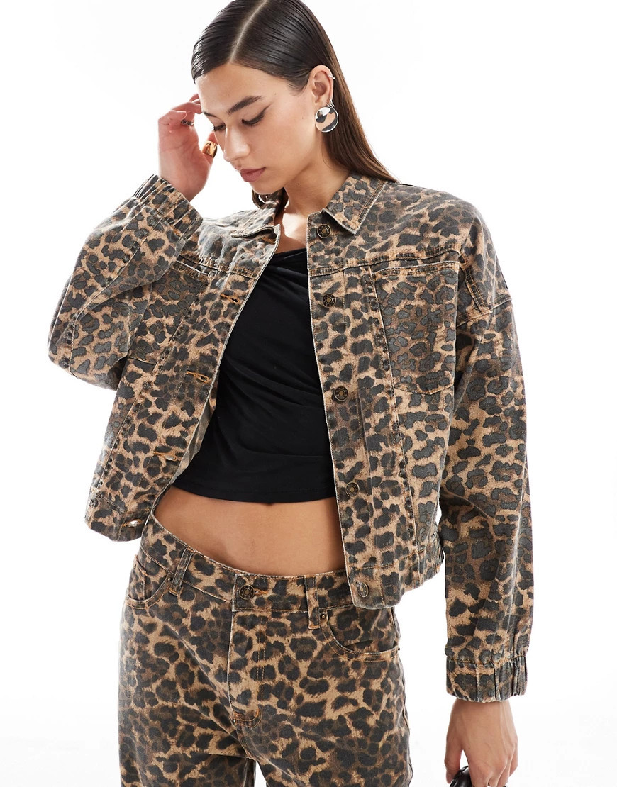 Lioness denim jacket in leopard - part of a set-Multi | ASOS (Global)