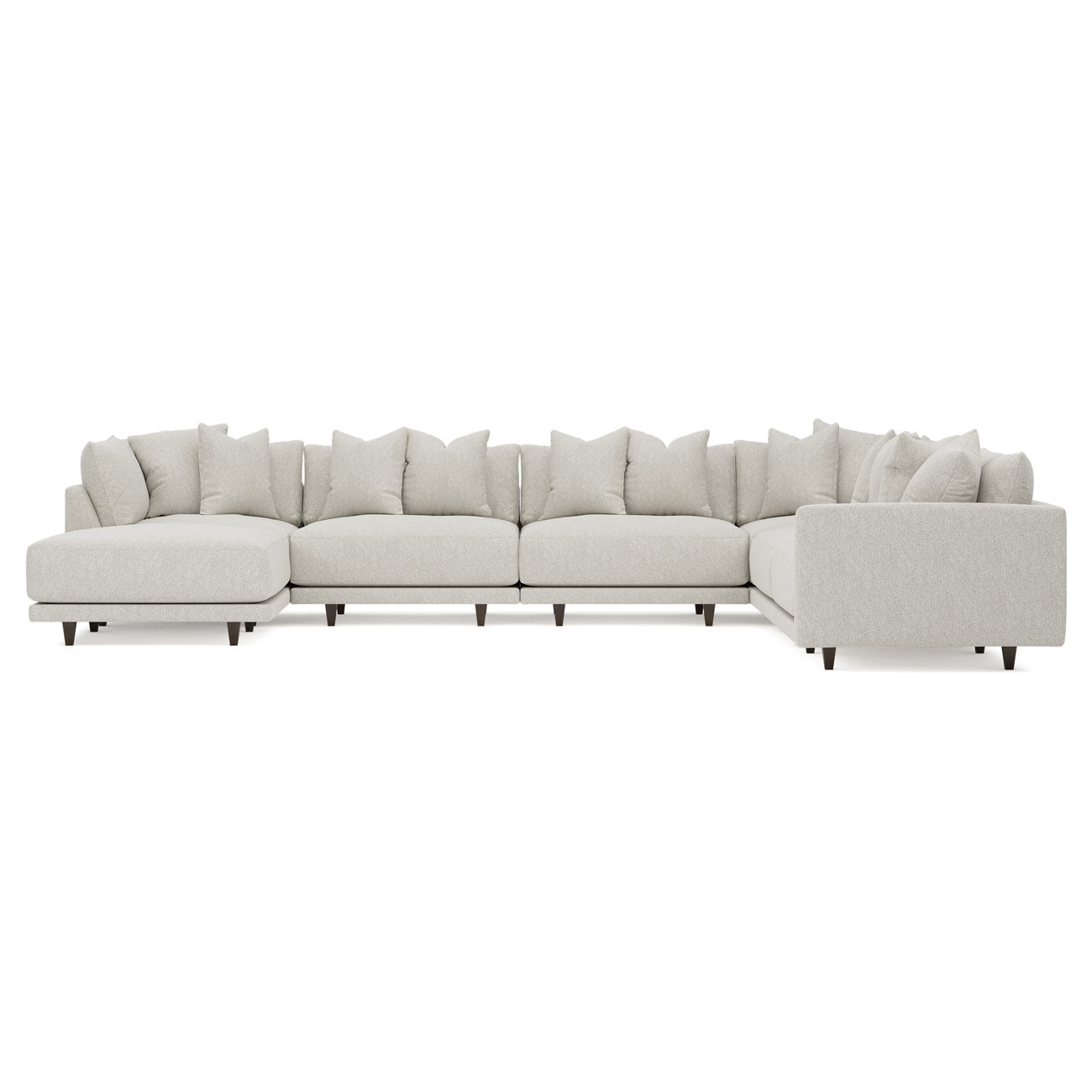 Toulouse Porcelain Performance Modular 7-Piece Corner Sectional With Ottoman - Left End - 166 | Kathy Kuo Home