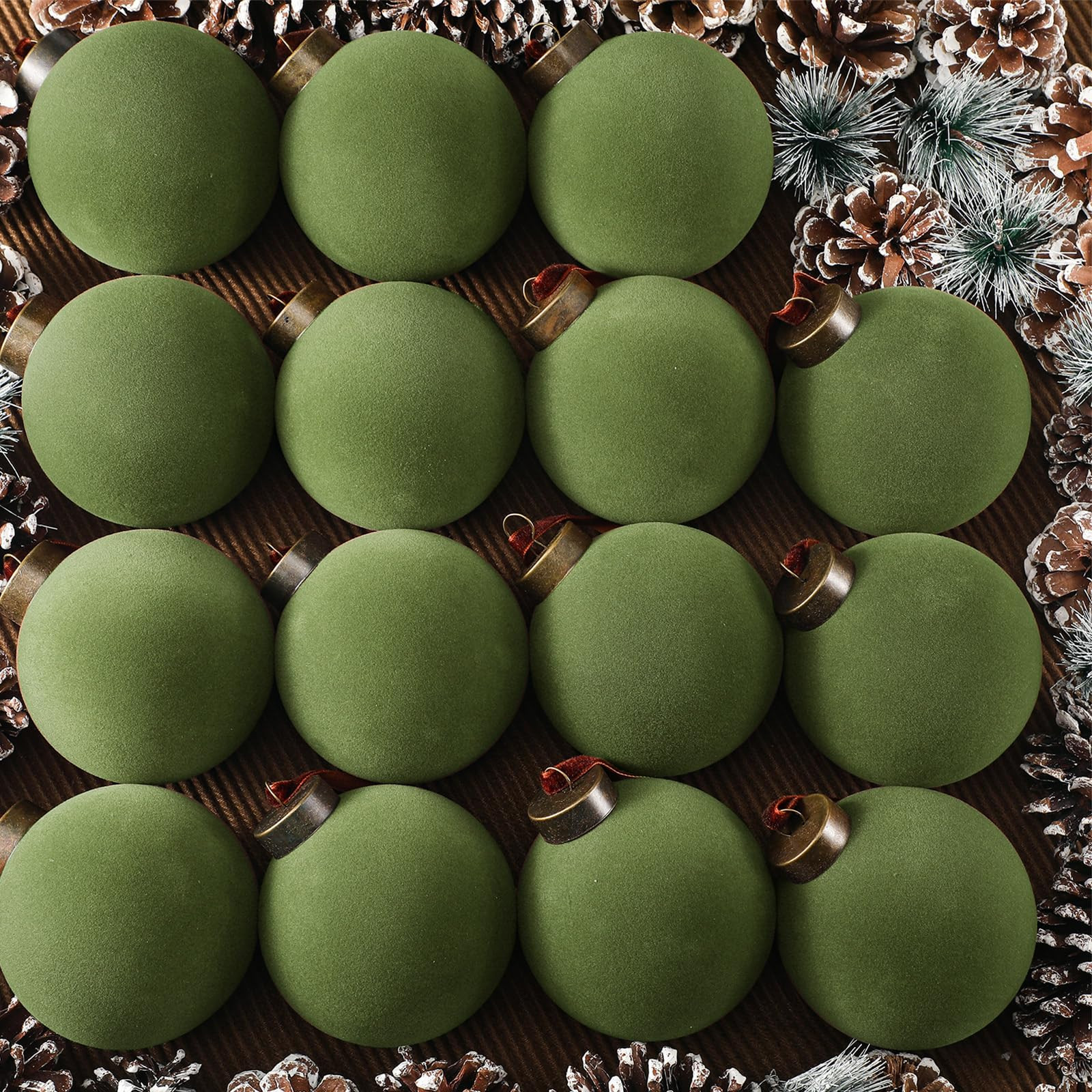 Liliful 15 Pcs Velvet Christmas Balls Bulk Flocked Christmas Tree Ball Ornaments Plastic Xmas Dec... | Amazon (US)