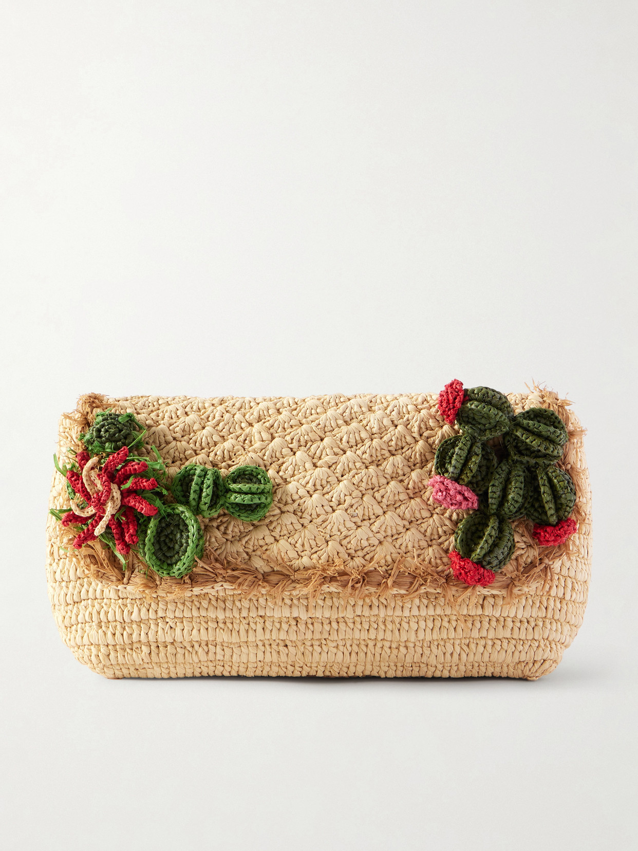 Anya Hindmarch - Embellished Raffia Clutch - Neutral | NET-A-PORTER (UK & EU)