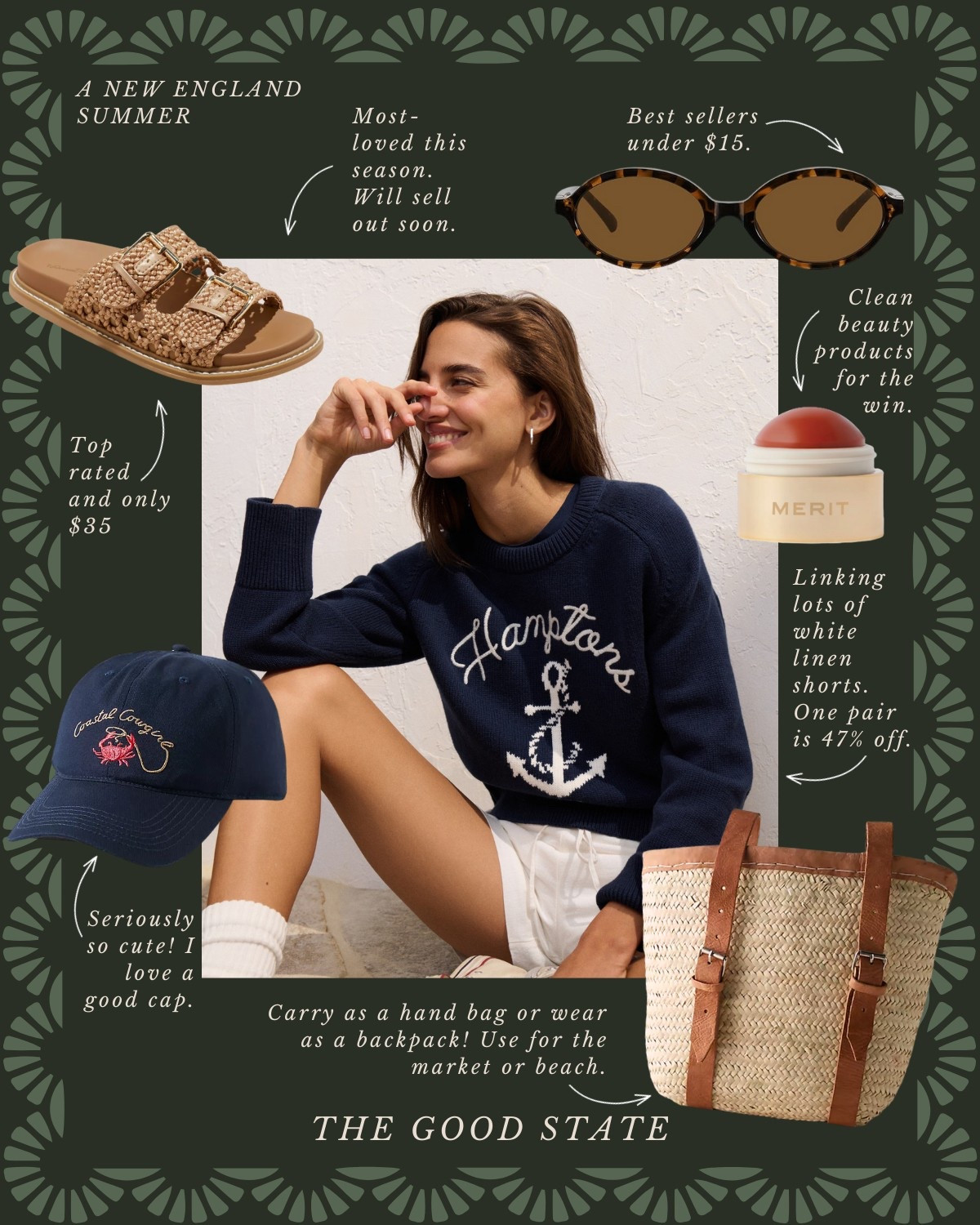 A New England Summer🦞 Save up to 54% today! 

This collection is for all the girlies living their best life as the summertime sunshine warms their face and the sea breeze blows through their hair. This is for the ones dreaming of evening strolls on Nantucket’s cobblestone roads and endless hydrangeas all around. For the ladies who love all things gingham, a lightweight sweater and all the classic stripes. For the ones who enjoy sailing in Newport, a picnic on the Cape Cod seashore and happy hour in Martha’s Vineyard. This collection is for you🦞 ⚓️ 🧺

Ootd, outfit idea, style tip, classic style, timeless style striped sweater, quince, J.Crew, J.Crew, factory, target, target fashion, target style, Walmart, Anthropologie, Anthro, Madewell, white dress, spring dress, summer dress, spring fashion, summer fashion, vacation, outfit, Memorial Day sale, Memorial Day, outfit, Fourth of July, outfit, red, white, and blue outfit, gingham dress, quilt dress, organic skin, care, pearl, jewelry, Abercrombie, and Fitch, Tuckernuck, Madewell, H&M, Amazon, Amazon style, farmers market outfit, sissy light hat, dolce vita, women’s shoes, raffia bags, wedding guest dress, graduation dress, wedding guest, Lauren England, the good state

#LTKSaleAlert #LTKStyleTip #LTKFindsUnder50