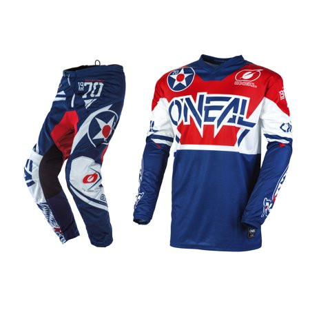 Oneal Youth/Kids Element Warhawk Blue/Red Motocross Dirt bike Offroad MX Jersey Pants Combo Package  | Walmart (US)