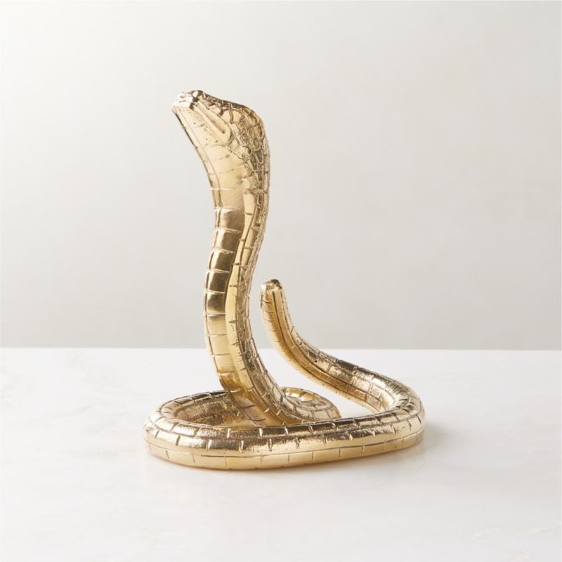 Wyatt Modern Brass Snake Bookend/Doorstop | CB2 | CB2
