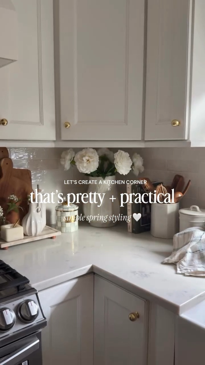 Follow + comment “KITCHEN” for links 🤍

Sometimes it’s the smallest corners that make the biggest difference. 

I never really paid attention to this kitchen corner before, but adding a few simple pieces made it feel not only aesthetic + perfect for every day use. ✨🌿

#kitchenstyling #kitcheninspo#springdecor #mcgee #studiomcgee