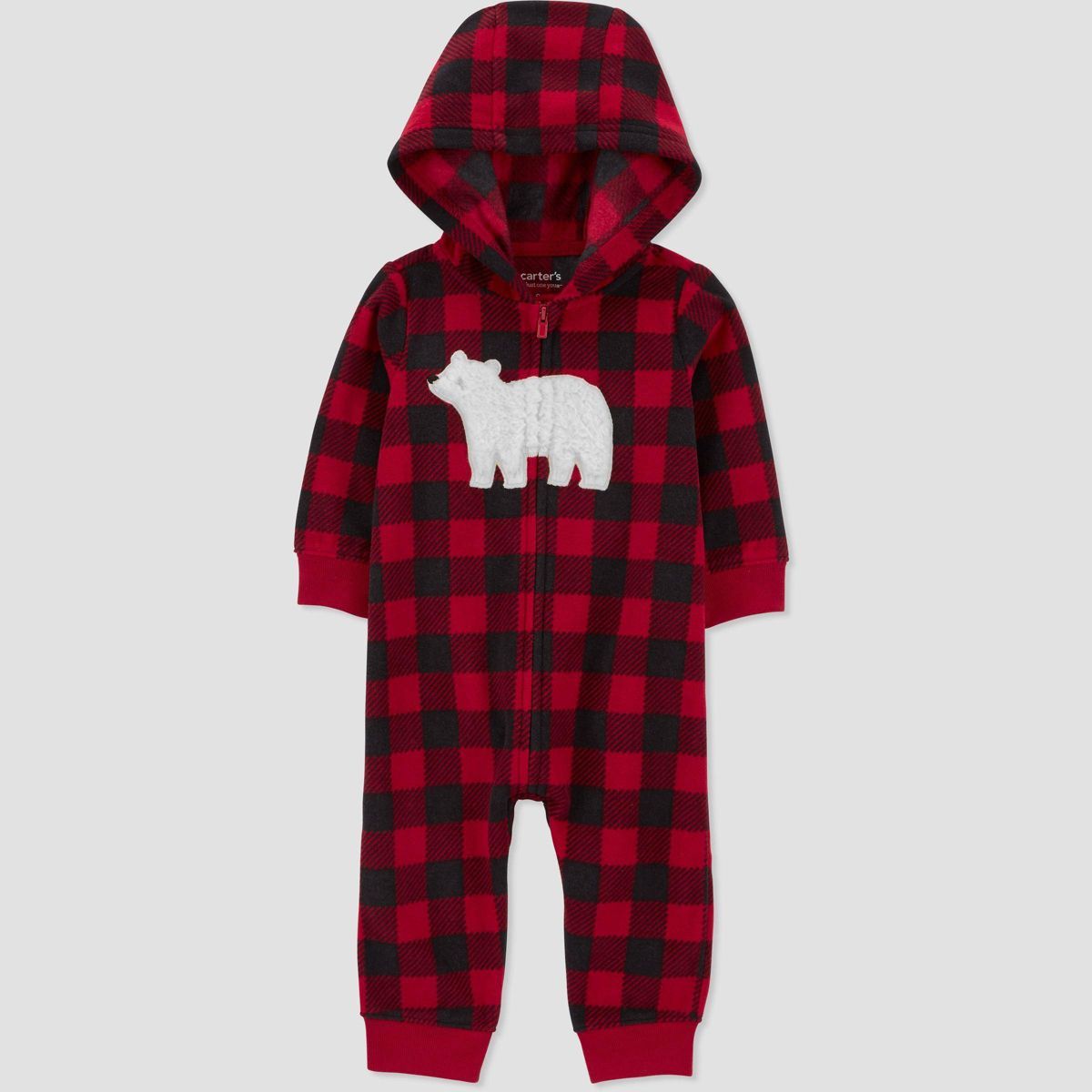 Carter's Just One You® Baby Boys' Buffalo Checkered Bear Jumpsuit - Red | Target