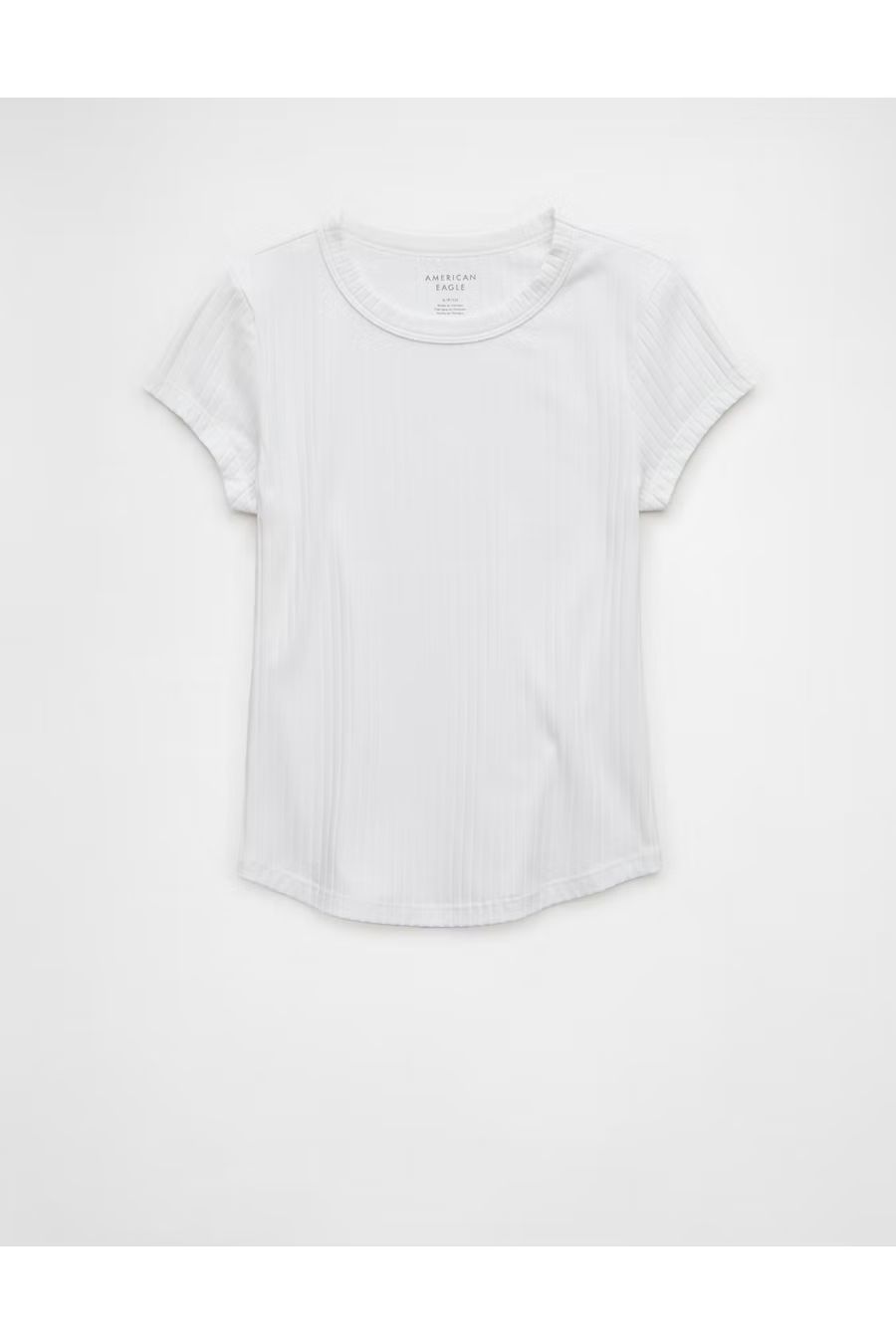 AE Hey Baby Ribbed T-Shirt Women's White XXS | American Eagle Outfitters (US & CA)