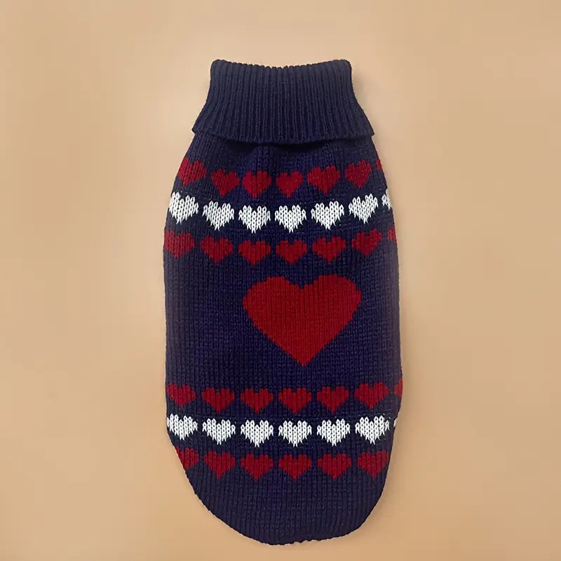1pc Heart Pattern Pet Sweater Cat Sweater Clothes  Cats Heart Shaped Knitted Cat Sweater | Free S... | Temu Affiliate Program