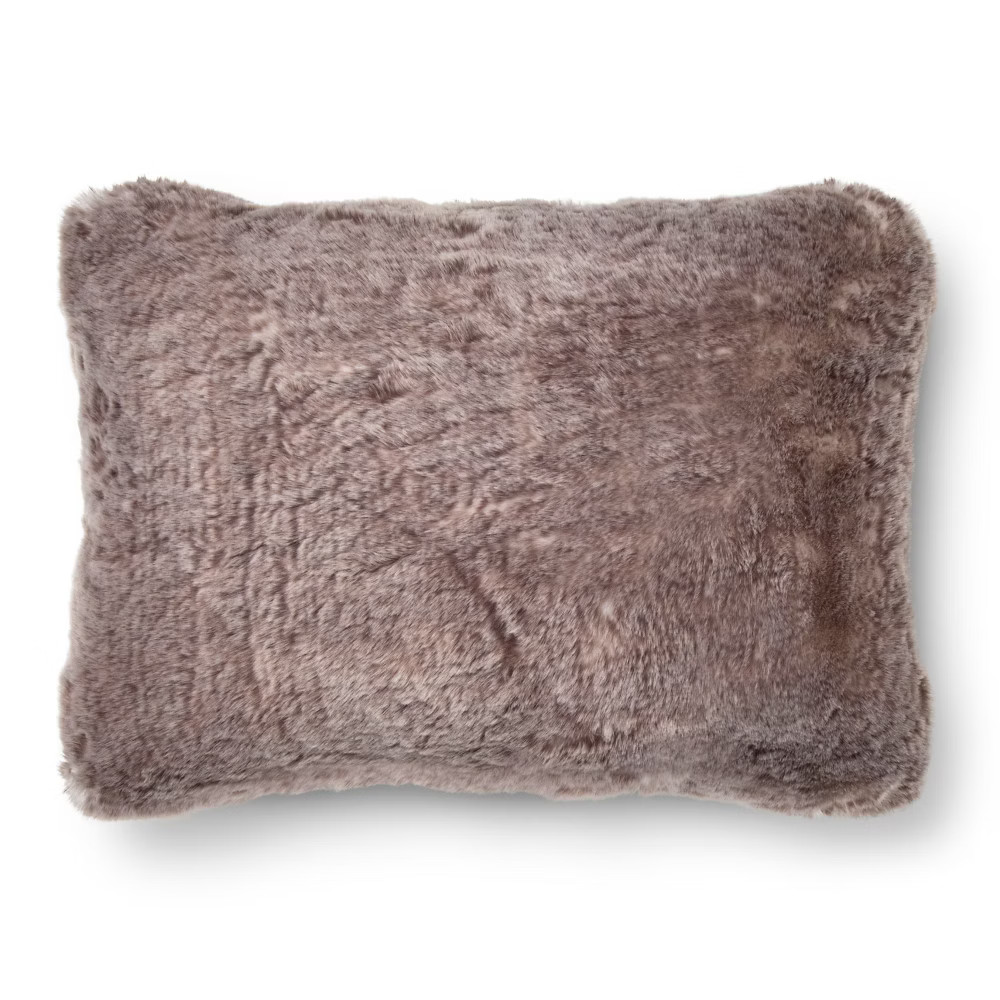  Faux Fur Oblong Throw Pillow (14""x20"") - Threshold™ | Target