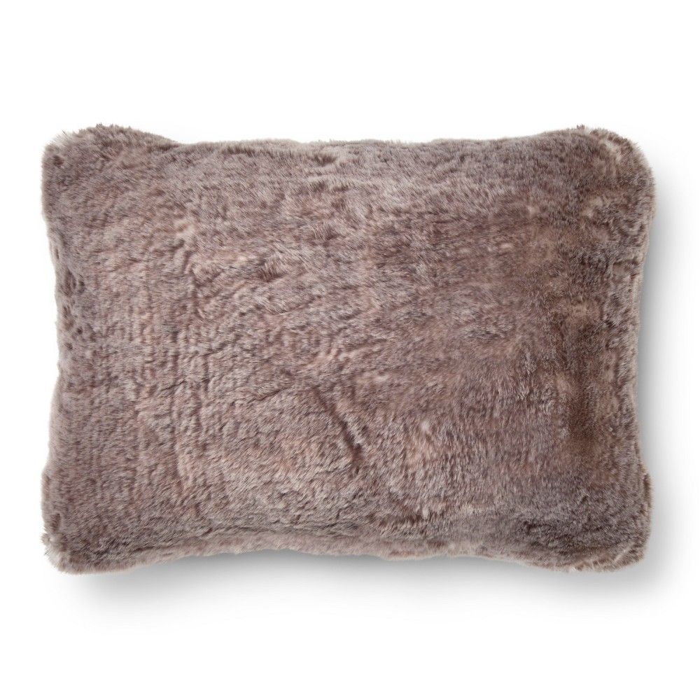  Faux Fur Oblong Throw Pillow (14""x20"") - Threshold™ | Target