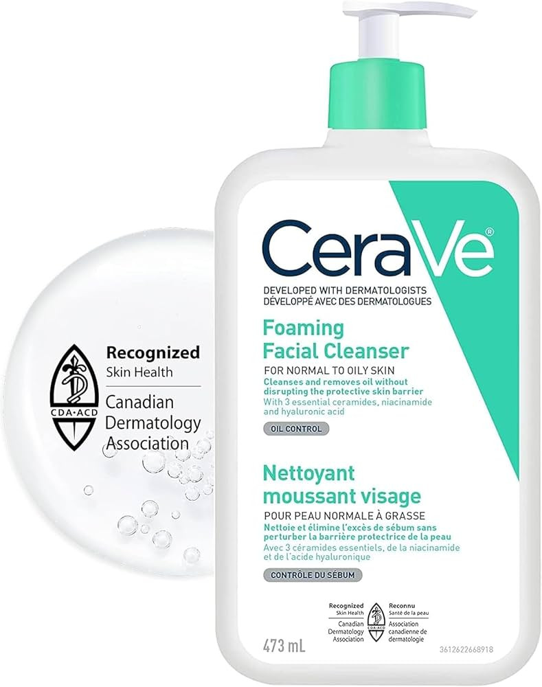CeraVe FOAMING Face Wash, Gentle Face Cleanser for Men & Women with Hyaluronic Acid, Niacinamide,... | Amazon (CA)