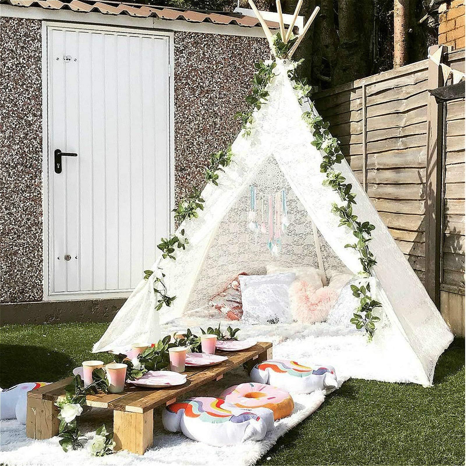 Huge Teepee, Avrsol 85 inch Height Luxury Lace Teepee Tent for Adult Super Large - New Version | Amazon (US)