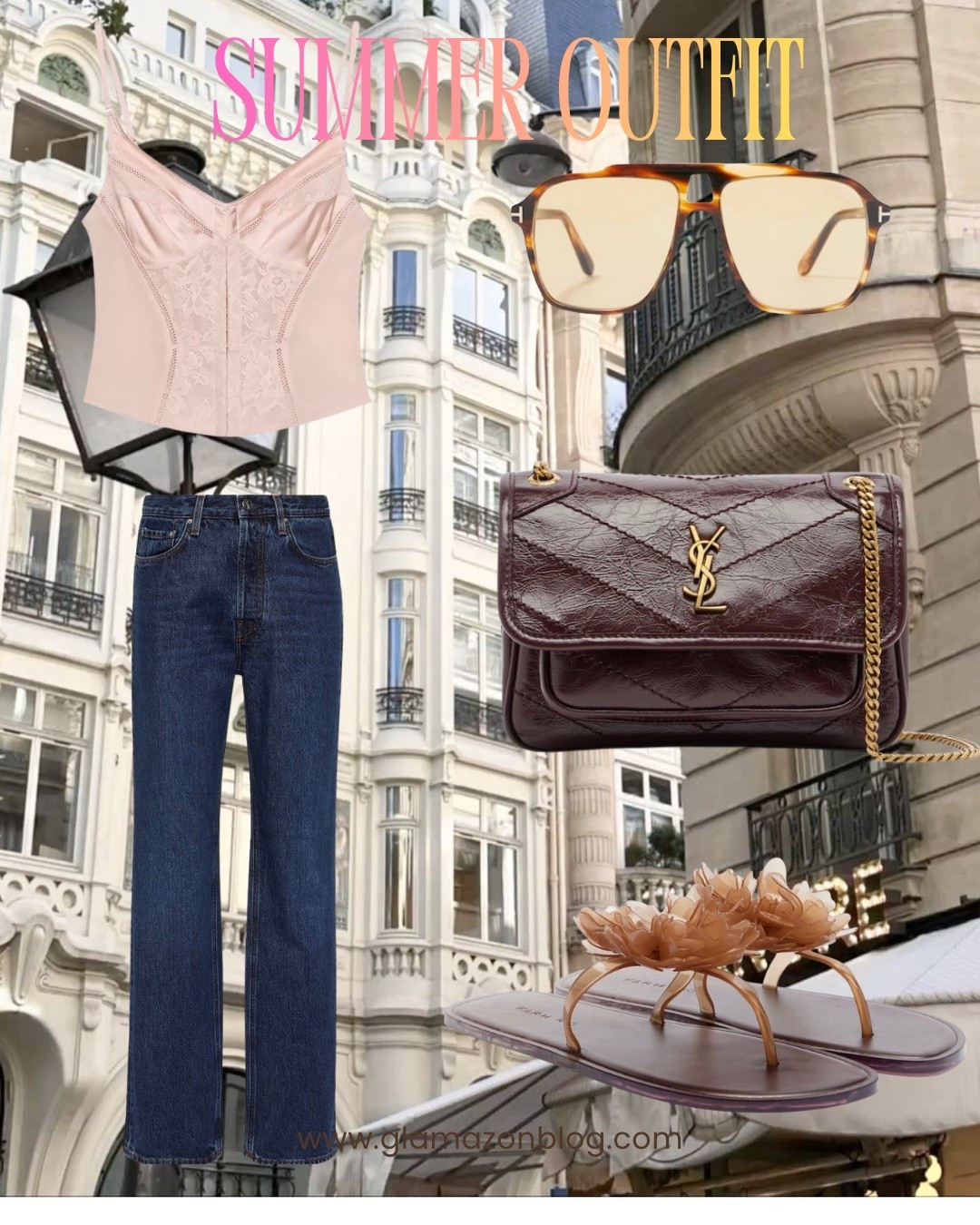 Dark denim, ysl bag, zara corset, pink corset, tom Ford sunglasses, farm Rio shoes, Mytheresa 

#LTKsummer #LTKspring #LTKuk