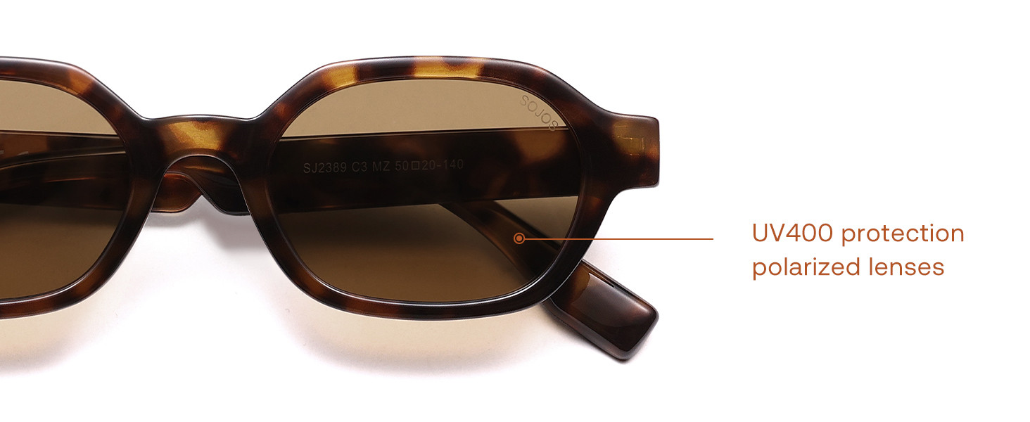 SOJOS Retro Polarized Hexagon Sunglasses for Women Men, UV400 Trendy Rectangle 70s 80s 90s Shades... | Amazon (US)