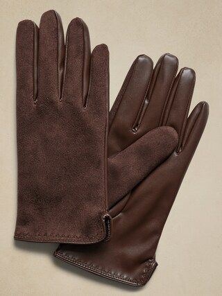 MIXED MATERIAL GLOVE | Banana Republic Factory