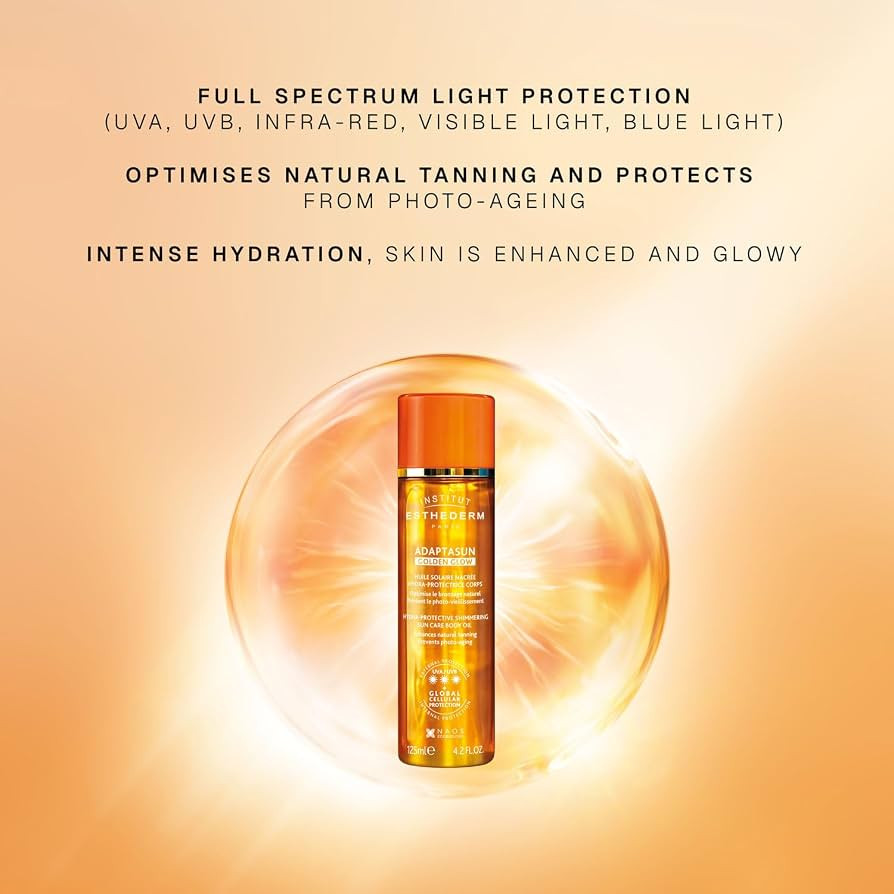 Institut Esthederm Adaptasun UVA/UVB Golden Glow Hydra-Protective Shimmering Sun Care Body Oil - ... | Amazon (UK)