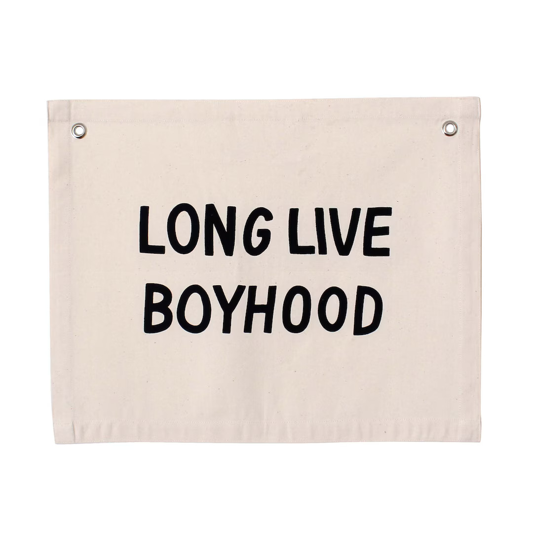 Long Live Boyhood Banner Natural - Canvas Wall Flag | Wall Art for Nursery | Modern Kids Room Dec... | Etsy (US)