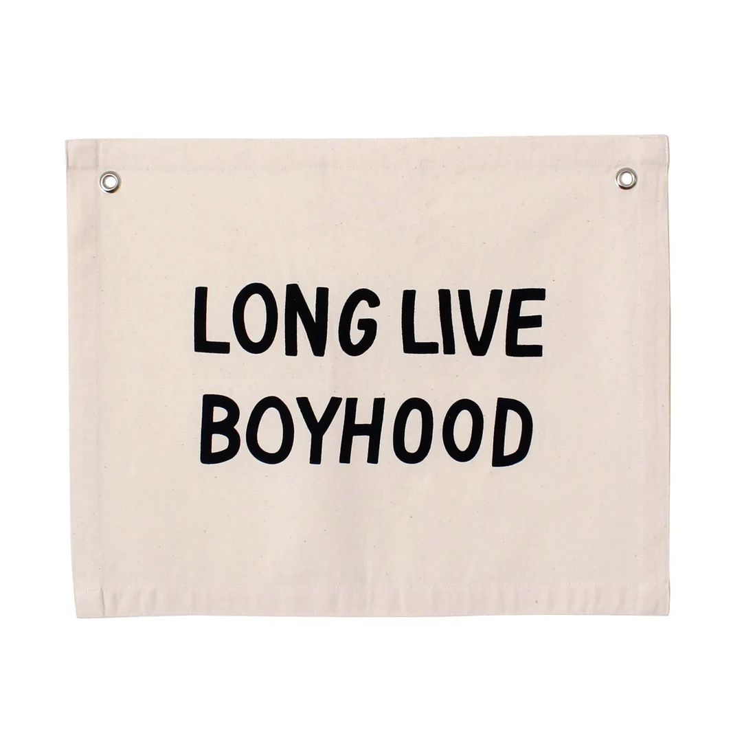 Long Live Boyhood Banner Natural - Canvas Wall Flag | Wall Art for Nursery | Modern Kids Room Dec... | Etsy (US)