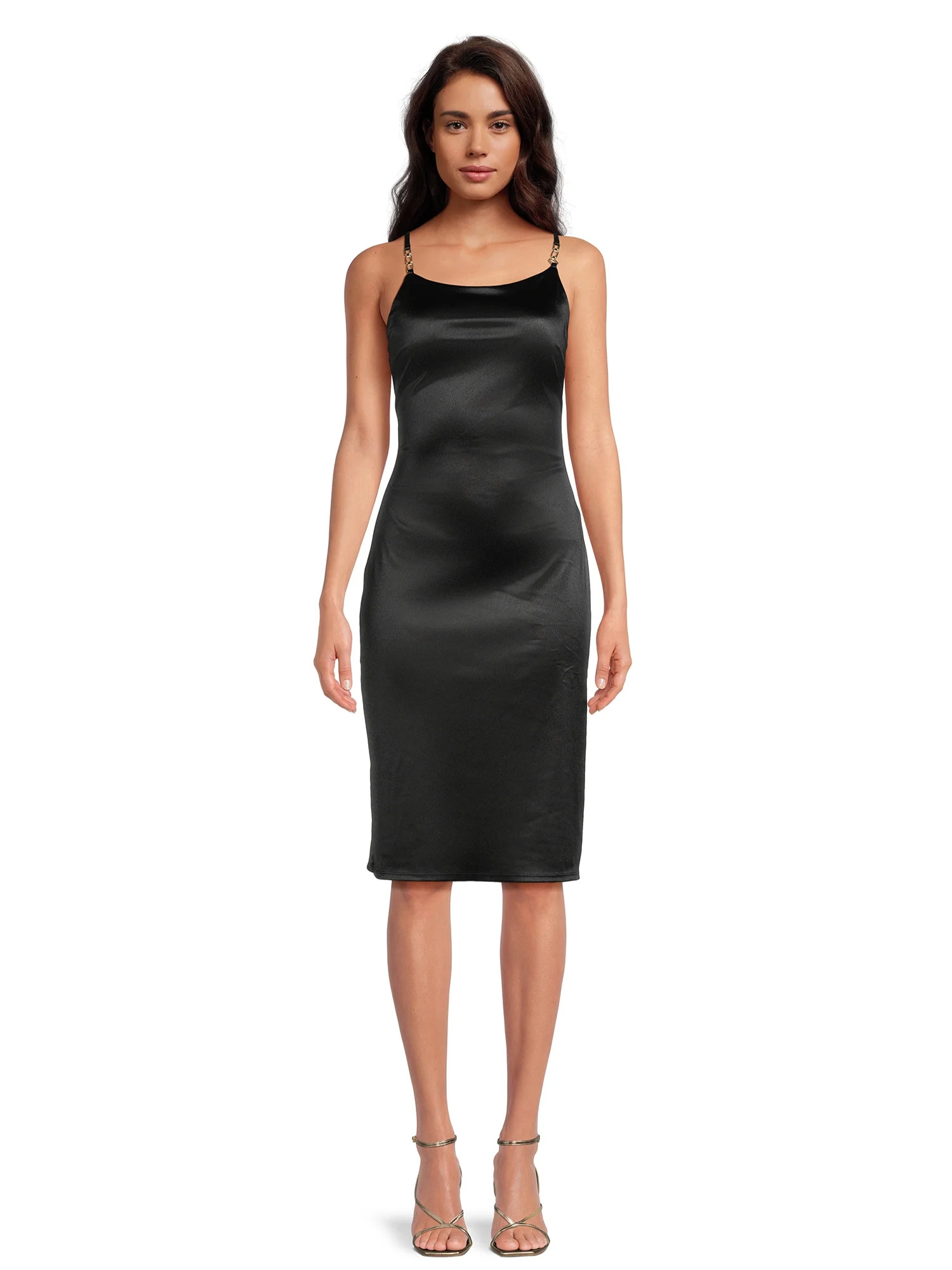 Planet Gold Clothing Women's Satin Midi Dress - Walmart.com | Walmart (US)