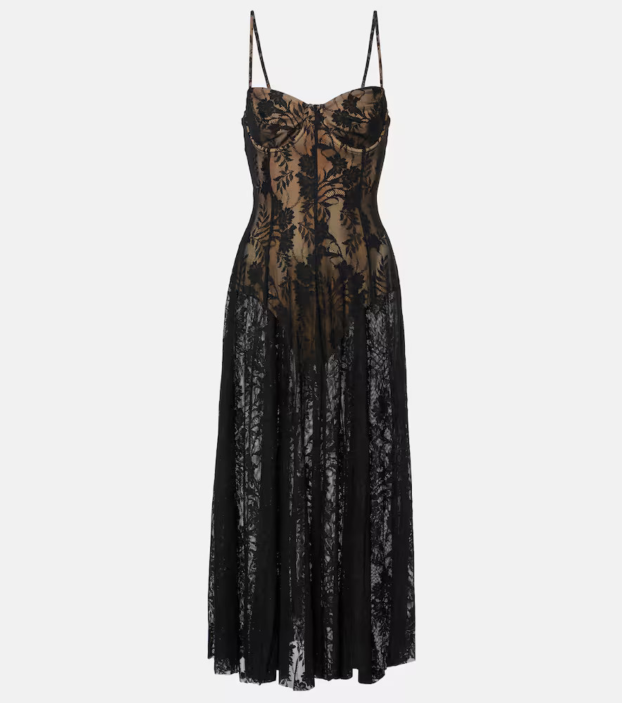 Norma Kamali Floral lace slip dress | Mytheresa (INTL)