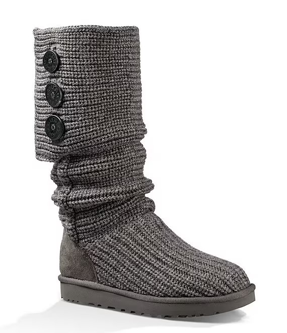 UGG® Classic Cardy Button Detailed Knit Boots | Dillard's | Dillard's