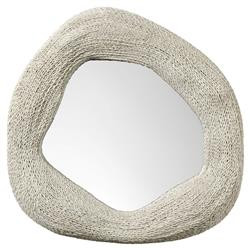 Palecek Jaden Coastal White Lampakanai Rope Round Wall Mounted Mirror - Small | Kathy Kuo Home